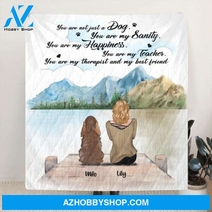 Custom Personalized Dog Mom Quilt/ Fleece Blanket - Upto 5 Dogs - Best Gift For Dog Lovers - You Are My Best Friend - TBZX4U