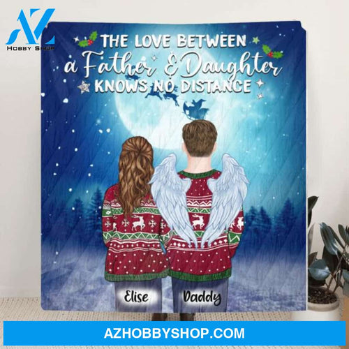 Custom Personalized Father And Daughter Quilt/ Fleece Blanket - Best Gift For Father - The Love Between A Father And Daughter Knows No Distance