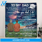 Custom Personalized Father and Son/ Daughter Blanket - I Love You, Dad - Best Gift From Son and Daughter To Dad