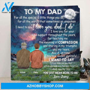 Custom Personalized Father and Son/ Daughter Blanket - I Love You, Dad - Best Gift From Son and Daughter To Dad