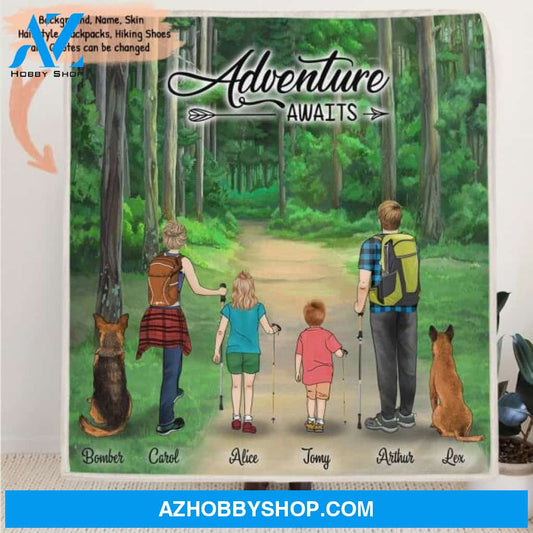 Custom Personalized Forest Trails/Hiking in the Woods Fleece Blanket/ Quilt Blanket - Best Gift For Family/Couple/Friends - Adventure Awaits - IXMB7Q