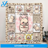 Custom Personalized French Bulldog Funny Lovely Quilt/ Fleece Blanket - Gift Idea For French Bulldog Lover