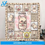 Custom Personalized French Bulldog Funny Lovely Quilt/ Fleece Blanket - Gift Idea For French Bulldog Lover