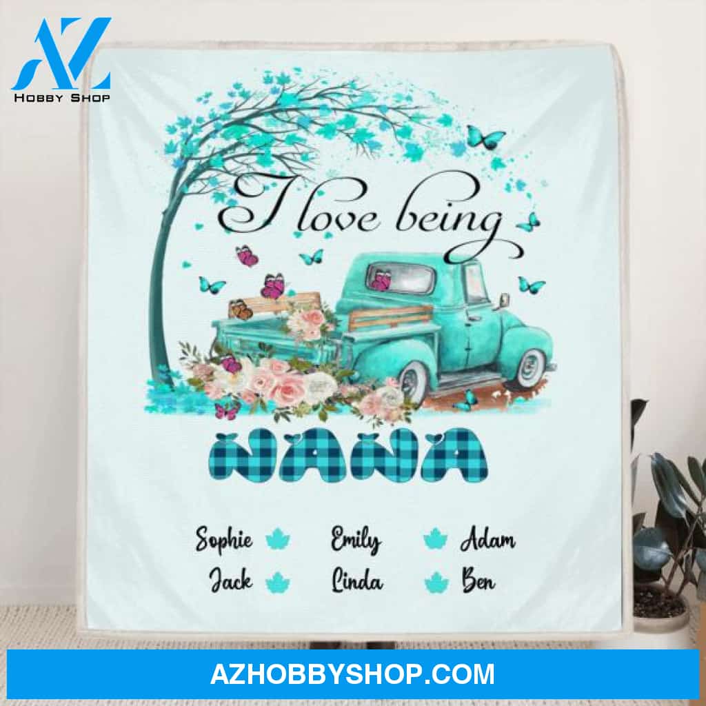 Custom Personalized Grandma Quilt/Fleece Blanket - I Love Being A Grandma - R5OIKQ