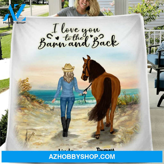 Custom Personalized Horse Girl Quilt/Fleece Blanket - Upto 7 Horses - Best Gift For Horse Lover - Just A Girl Who Loves Horses