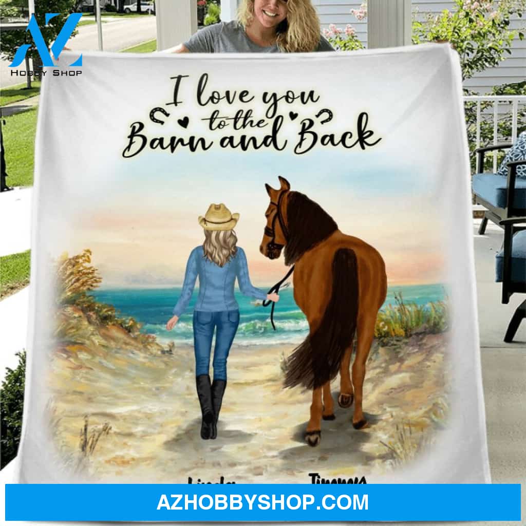 Custom Personalized Horse Girl Quilt/Fleece Blanket - Upto 7 Horses - Best Gift For Horse Lover - Just A Girl Who Loves Horses