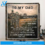 Custom Personalized Hunting Father and Kid Blanket - Gift For Father From Son and Daughter to Father - Q46PNT