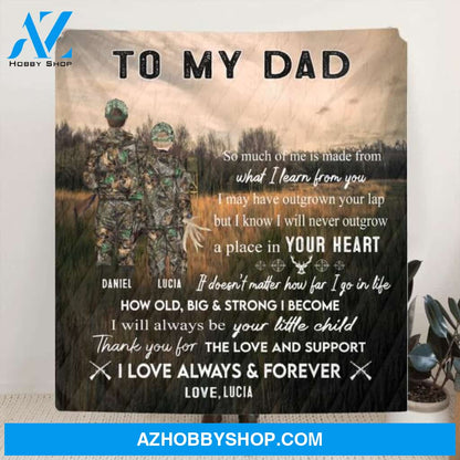 Custom Personalized Hunting Father and Kid Blanket - Best Gift For Dad From Son and Daughter - Thank You For The Love And Support - Q46PNT