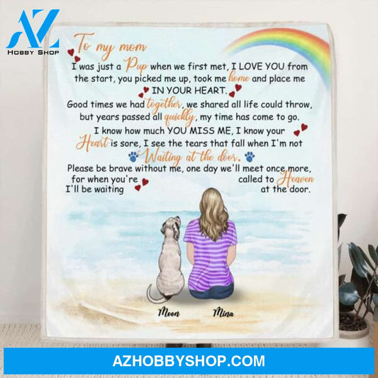 Custom Personalized Memorial Dog Quilt/ Fleece Blanket - Single Parent With Upto 4 Dogs - Best Gift For Dog Lovers - M04NKJ