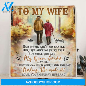 Custom Personalized Old Couple Blanket - Best Gift For Wife From Husband - Darling, We Made It