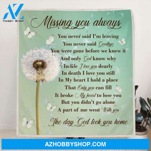 Custom Personalized Remembrance Quilt/ Fleece Blanket- Missing You Always - GTWDM6