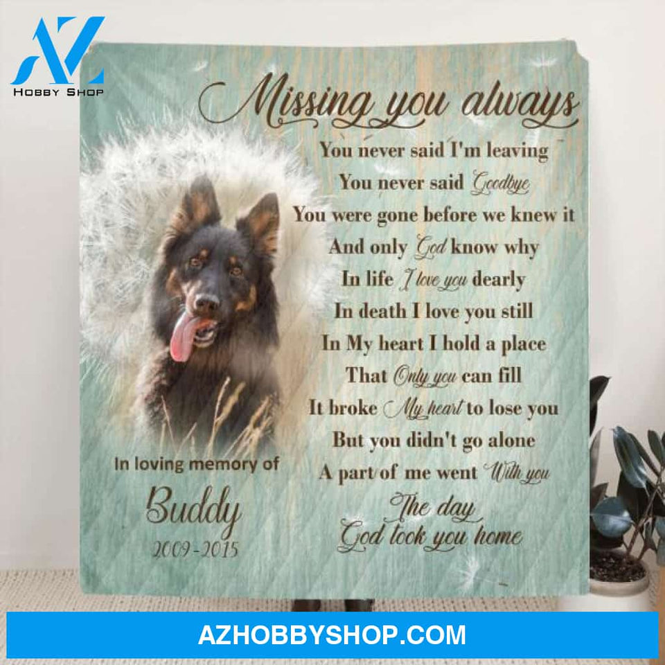 Custom Personalized Remembrance Quilt/ Fleece Blanket - Memorial Gifts - Missing You Always - GTWDM6