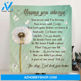 Custom Personalized Remembrance Quilt/ Fleece Blanket- Missing You Always - GTWDM6