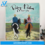 Custom Personalized Riding Horse Fleece Blanket - Couple Riding Horse - Riding Partner For Life - 5NE2CH