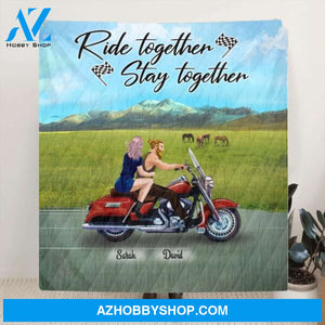 Custom Personalized Riding Motorcycle Blanket - Best Gift For Bikers - Ride Together Stay Together - A46Z1F