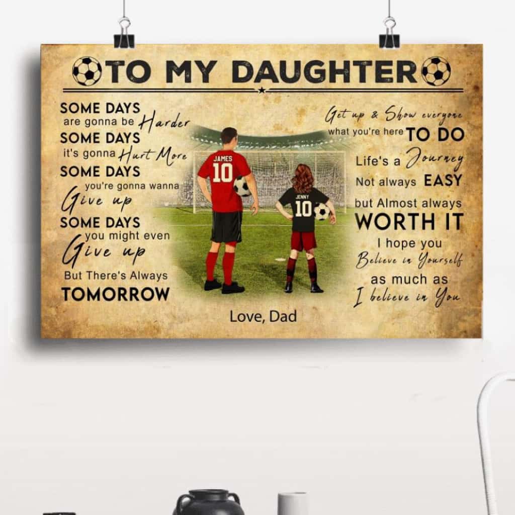 Custom Personalized Soccer Poster, Canvas with custom Name, Number, Appearance & Landscape, Vintage Style, To My Son, Gifts For Daughter NTB0304B02DP