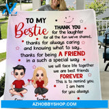 Custom Personalized To My Bestie Quilt/ Fleece Blanket - Gift Idea For Friends - We Are Best Friends Forever