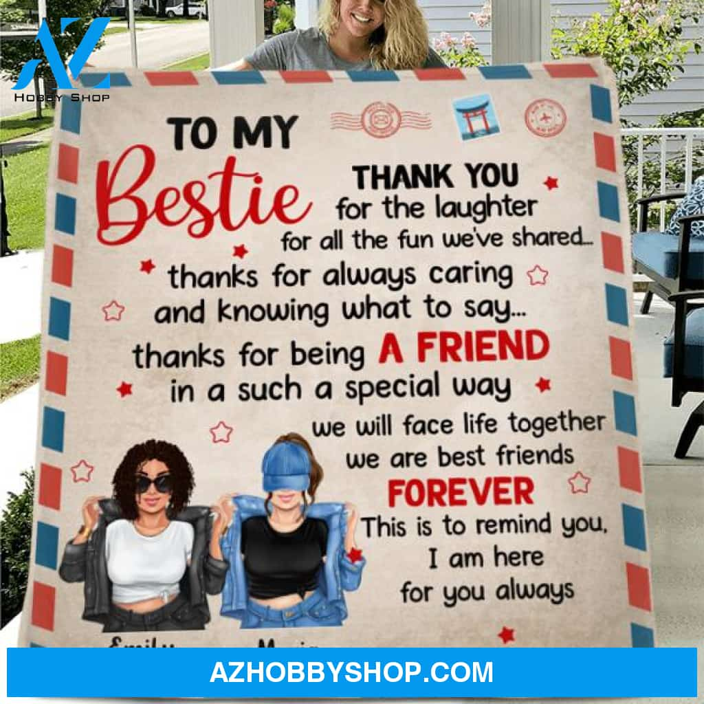 Custom Personalized To My Bestie Quilt/ Fleece Blanket - Gift Idea For Friends - We Are Best Friends Forever