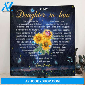 Custom Personalized To My Daughter In Law Quilt/ Fleece Blanket - Gift For Daughter In Law