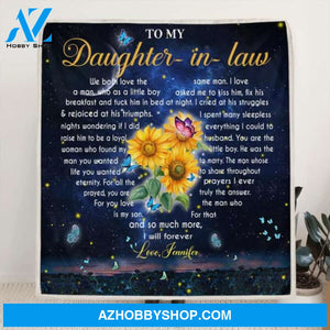 Custom Personalized To My Daughter In Law Quilt/ Fleece Blanket - Gift For Daughter In Law