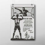 Custom Personalized To My Son Soccer Poster, Canvas with custom Name & Number NTB0311B06CL