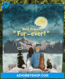 Custom Pet Blanket - Personalized Gift For Cat Dog Lovers, Couple - 1 PET & COUPLE - Fleece Blanket