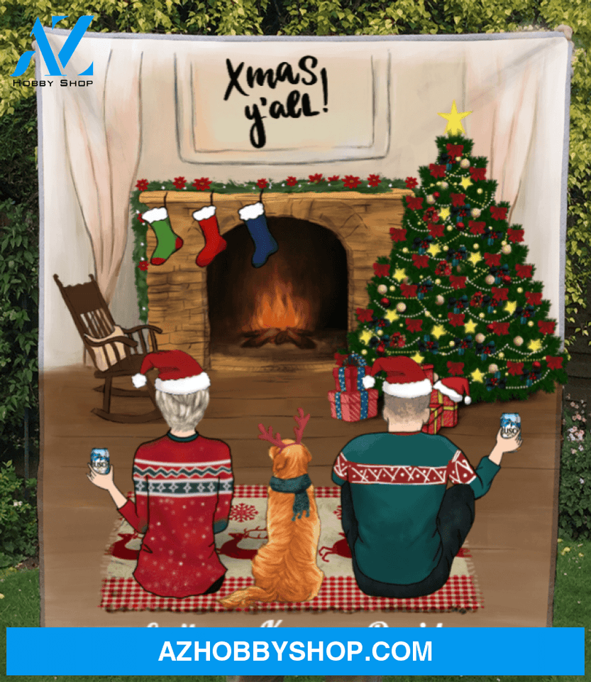 Custom Pet Blanket - Personalized Pet Blanket Christmas Gift For Dog and Cat Lovers - 1 PET & COUPLE
