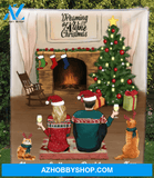 Custom Pet Blanket - Personalized Pet Blanket Christmas Gift For Dog and Cat Lovers - 2 PETS & COUPLE
