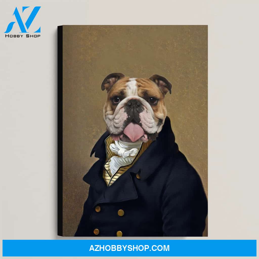 Custom Pet Portrait, The Captain Canvas Prints