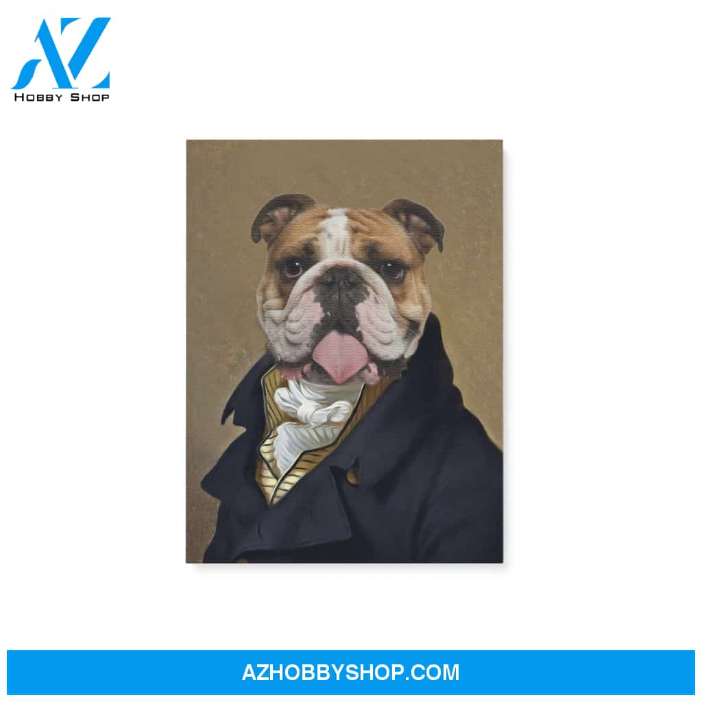 Custom Pet Portrait, The Captain Canvas Prints