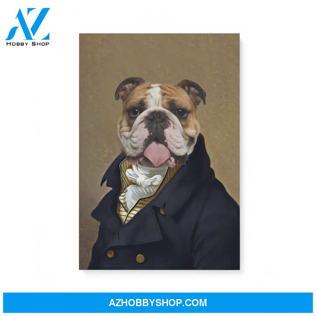 Custom Pet Portrait, The Captain Canvas Prints