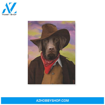 Custom Pet Portrait, The Cowboy Canvas Prints