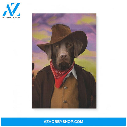 Custom Pet Portrait, The Cowboy Canvas Prints