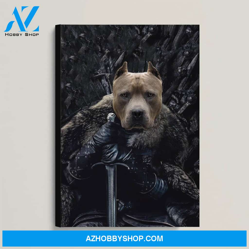 Custom Pet Portrait, The King In The North Canvas Prints
