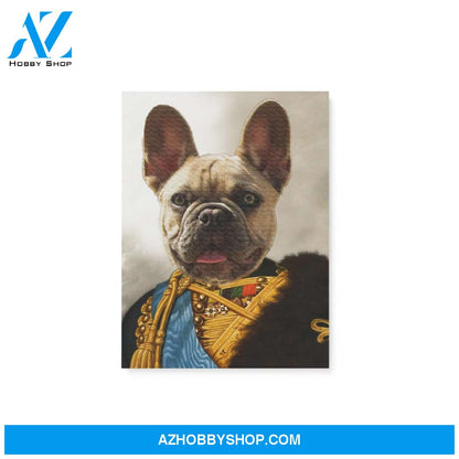 Custom Pet Portrait, The Military Canvas Prints
