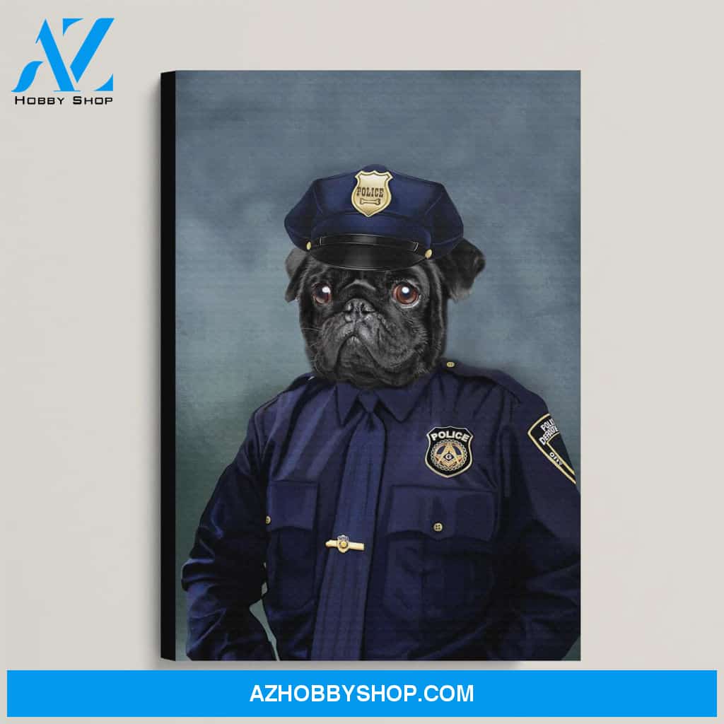 Custom Pet Portrait, The Police Canvas Prints