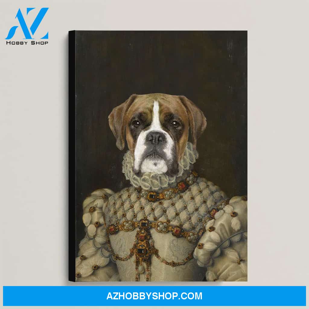 Custom Pet Portrait, The Queen Canvas Prints