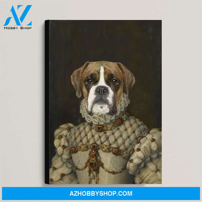 Custom Pet Portrait, The Queen Canvas Prints