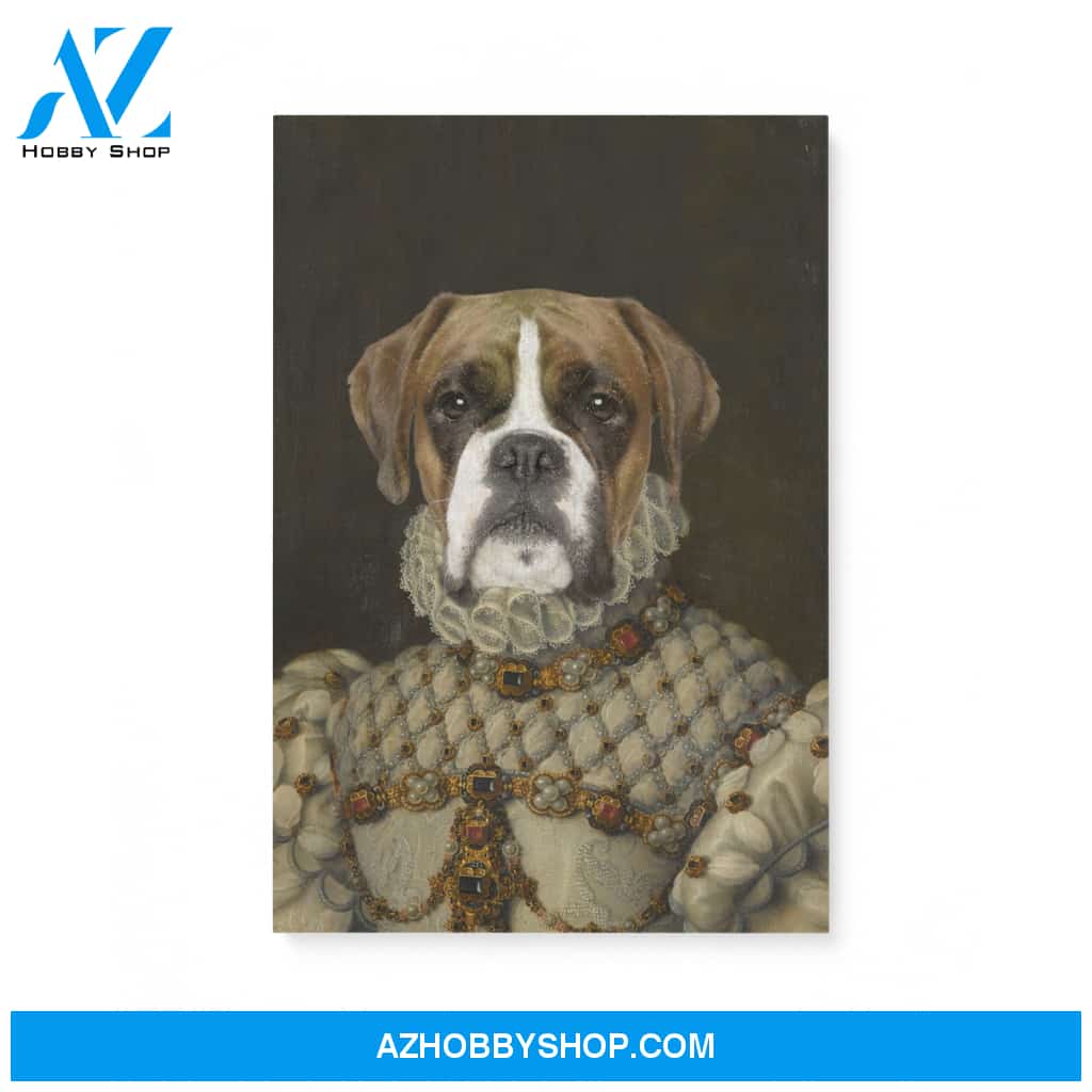 Custom Pet Portrait, The Queen Canvas Prints
