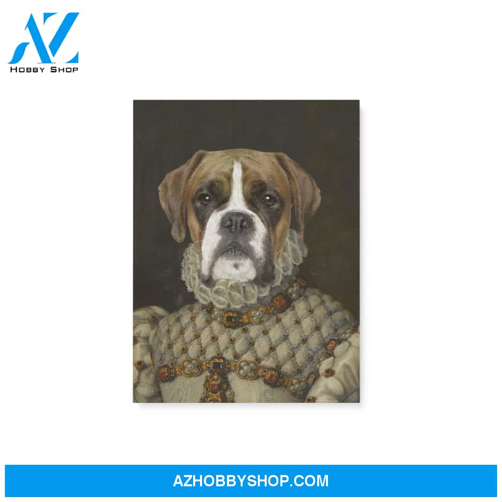 Custom Pet Portrait, The Queen Canvas Prints