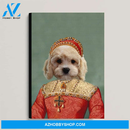 Custom Pet Portrait, The Queen Female Pet Canvas Prints