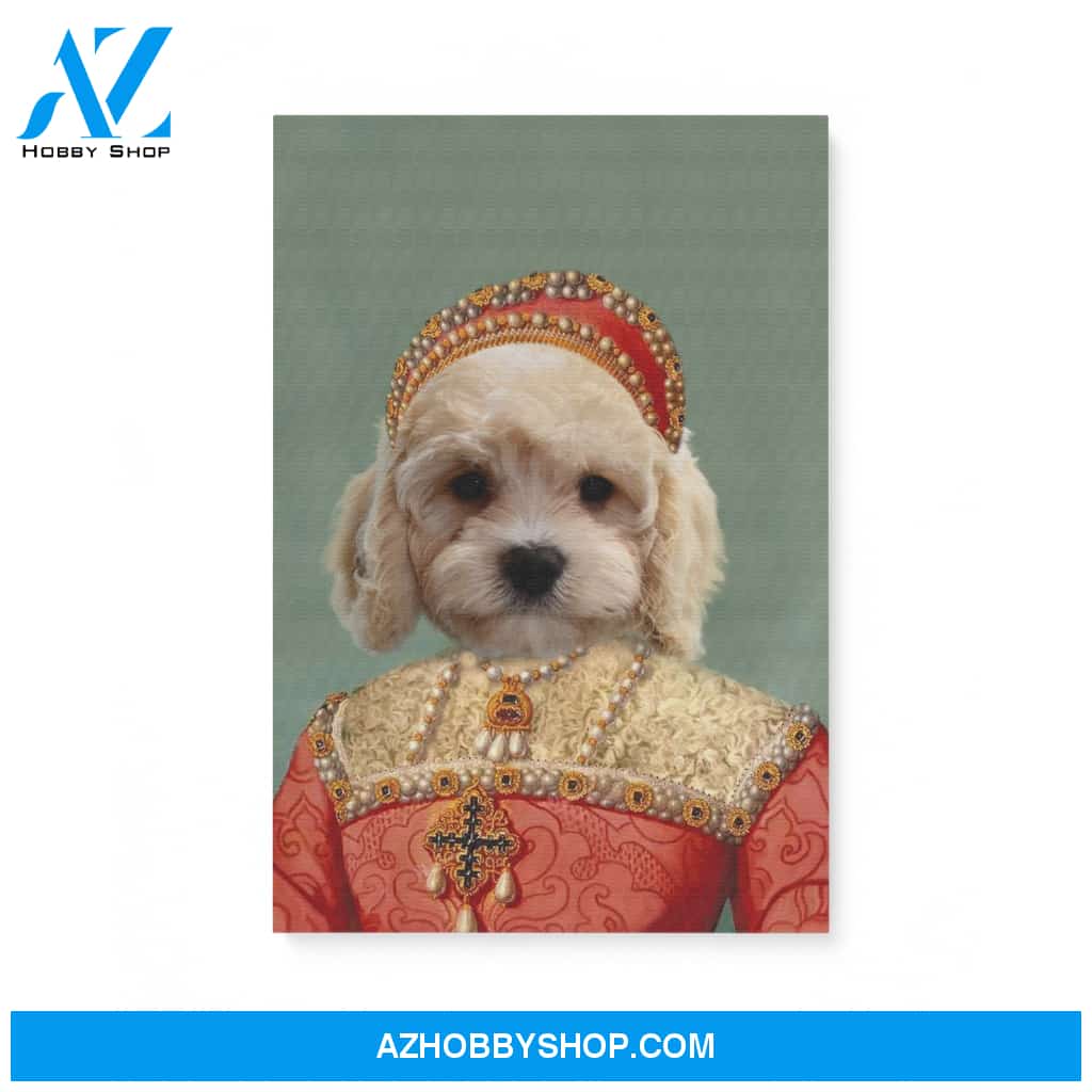 Custom Pet Portrait, The Queen Female Pet Canvas Prints
