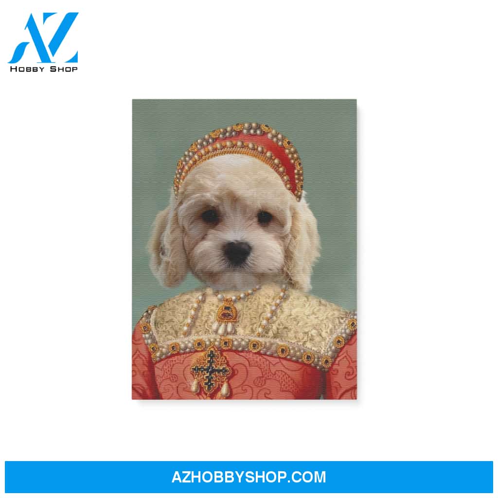 Custom Pet Portrait, The Queen Female Pet Canvas Prints