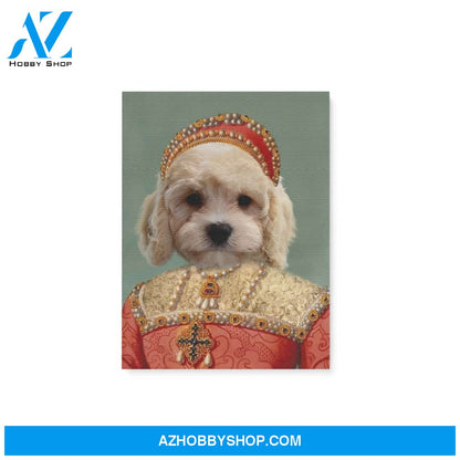 Custom Pet Portrait, The Queen Female Pet Canvas Prints