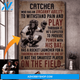 Custom Photo Baseball Catcher Canvas Prints Wall Art - Perfect Gift For Son - Matte Canvas