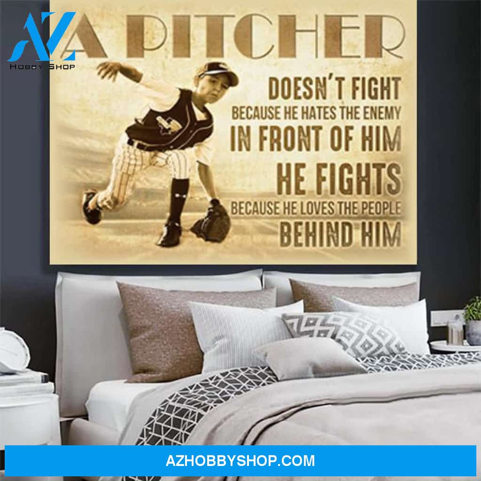 Custom Photo Baseball Personalised Canvas Prints Wall Art - Perfect Gift For Son - Matte Canvas