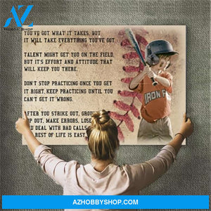 Custom Photo Baseball Personalised Canvas Prints Wall Art - Perfect Gift For Son - Matte Canvas