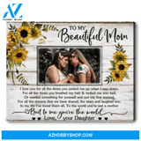 Custom Photo Gift For Mom From Daughter With Sweet Message Canvas Wall Art