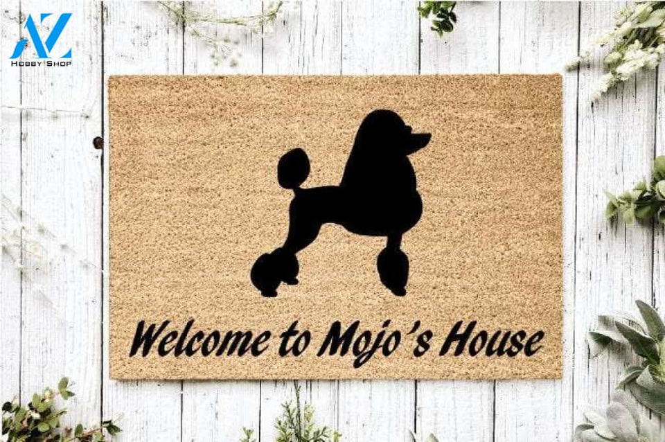 Custom Poodle Doormat  Housewarming Gift  Wedding Gift  Custom Doormat  Personalized Welcome Mat  Closing Gift  Front Door Mat
