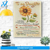 Custom Printing To My Daughter Sunflower Canvas Print Wall Art - Matte Canvas